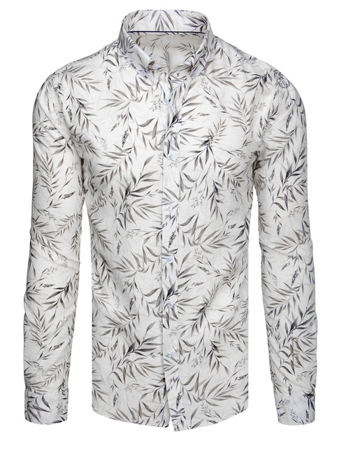 Herren-Blatt-Hemd weiß Dstreet DX2638