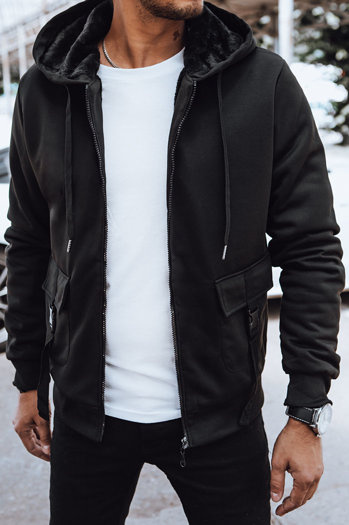 Herren Sweatshirt mit Reißverschluss Farbe Schwarz DSTREET BX5623