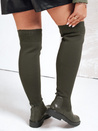 Damen Overknee-Stiefel grün Dstreet ZY1134