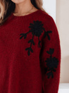 Damen-Pullover mit Blumenapplikation GIRLHERBAL burgundy Dstreet MY2549