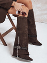 Damen Wildlederstiefel mit Stilettoabsatz braun Dstreet ZY1131