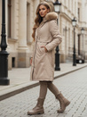 Damen Winter Parka Jacke mit Fell beige Dstreet TY5112