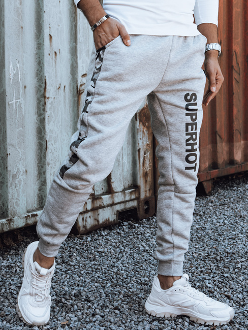 Bedruckte Herren-Sweatpants hellgrau Dstreet UX4446