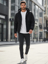 Herren Winterjacke mit Kapuze schwarz Dstreet TX5110