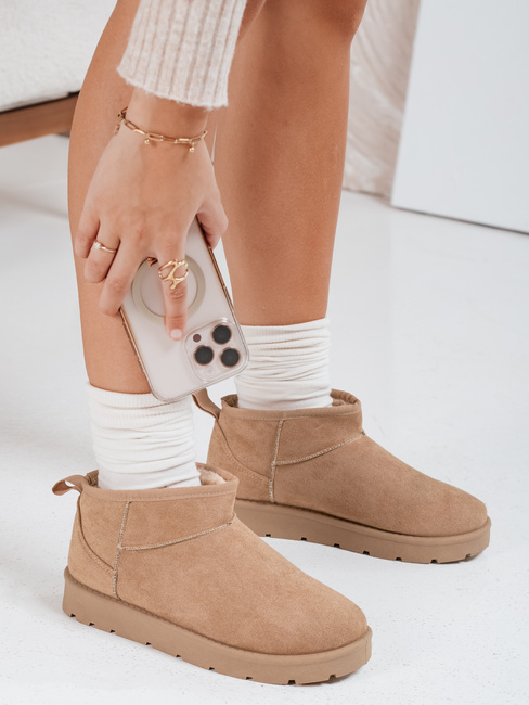 Damen Plateau-Schneestiefel beige Dstreet ZY1075