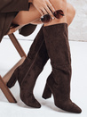 Damen Wildlederstiefel mit Stilettoabsatz braun Dstreet ZY1141