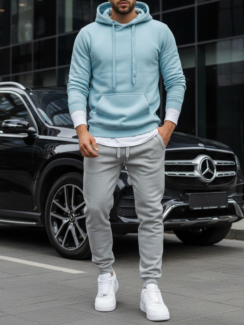 Herren Kapuzenpullover Himmelblau Dstreet BX5107