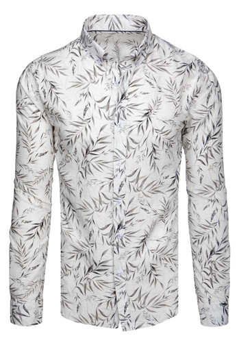 Herren-Blatt-Hemd weiß Dstreet DX2638