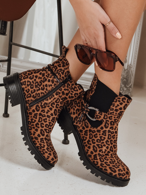 Damen Wildleder Stiefel mit Leopardenmuster Dstreet ZY1261