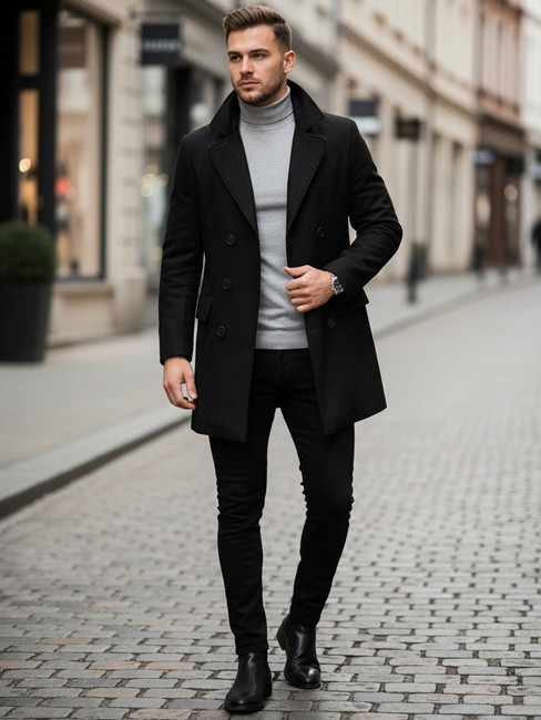 Herren Mantel Schwarz Dstreet CX0434