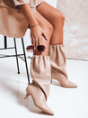 Damenstiefel mit Crinkle Schaft beige Dstreet ZY1137