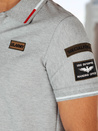 Herren Poloshirt mit Patches grau Dstreet PX0633
