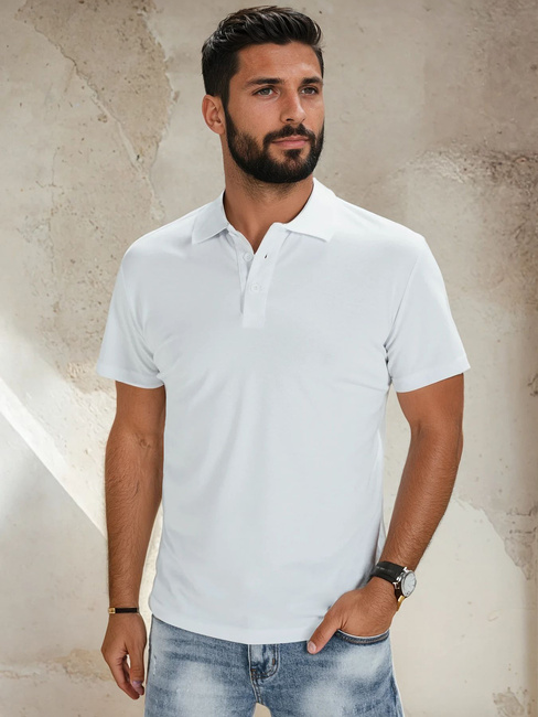 Weißes Herren-Poloshirt Dstreet PX0514