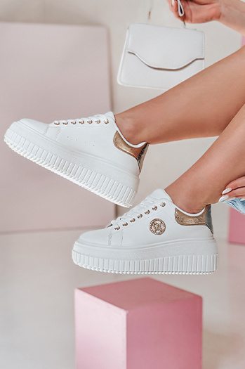 Damen Plateau Turnschuhe KITNOT gold Dstreet ZY0920