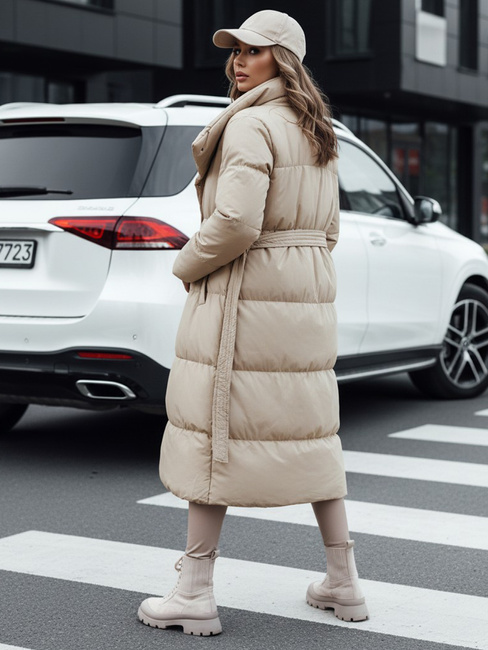 Langer Damen-Winter-Steppmantel FAVI beige Dstreet TY4572