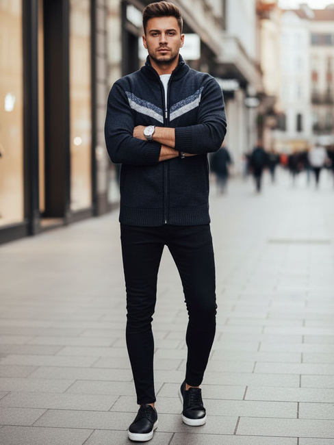 Herren Pullover ohne Knöpfe navy blau Dstreet WX2259z