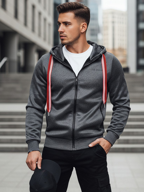 Herren Kapuzenpulli dunkelgrau Dstreet BX5859