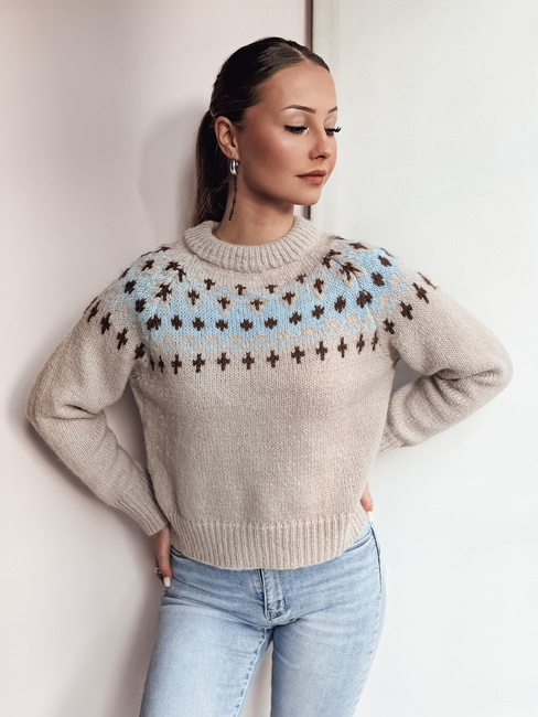 SKADOVA Damen Einheitsgröße Pullover dunkelbeige Dstreet MY2349