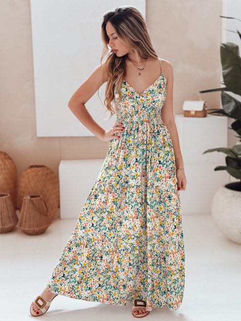 FLORALUSH Maxikleid mit grünen und gelben Blumen Dstreet EY2630