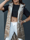 Damen Steppweste mit Kapuze lang MERIS camel Dstreet TY4451
