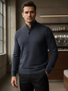 Herren Pullover mit Stehkragen navy blau Dstreet WX2357