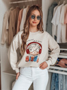Damen Sweatshirt in Übergröße bedruckt LALA VIBE beige Dstreet BY1506