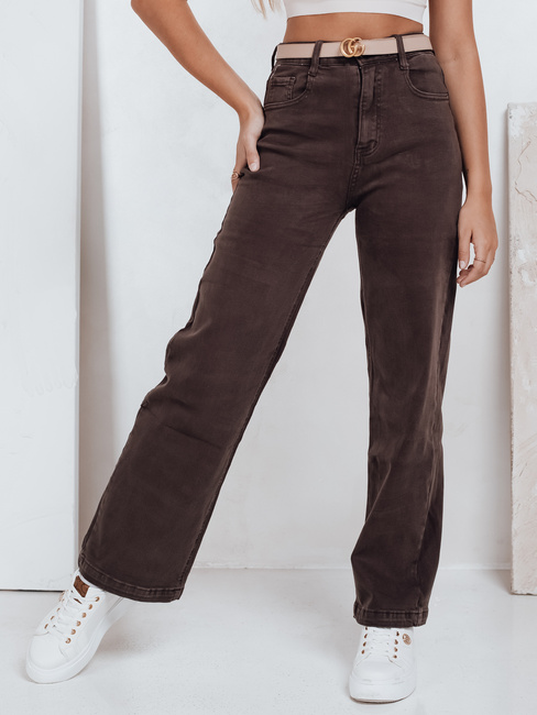 Damen Jeans mit weitem Bein braun Dstreet UY2768