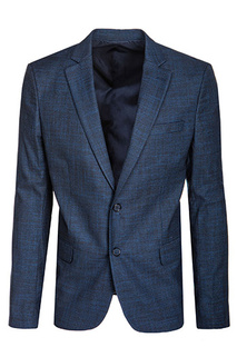 Einreihiger indigoblauer Blazer für Männer Dstreet MX0622