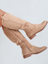 Damen Wildleder Cowboy Stiefel beige Dstreet ZY1109