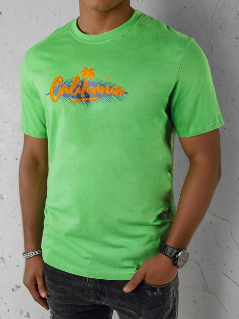 Bedrucktes grünes Herren-T-Shirt Dstreet RX5373