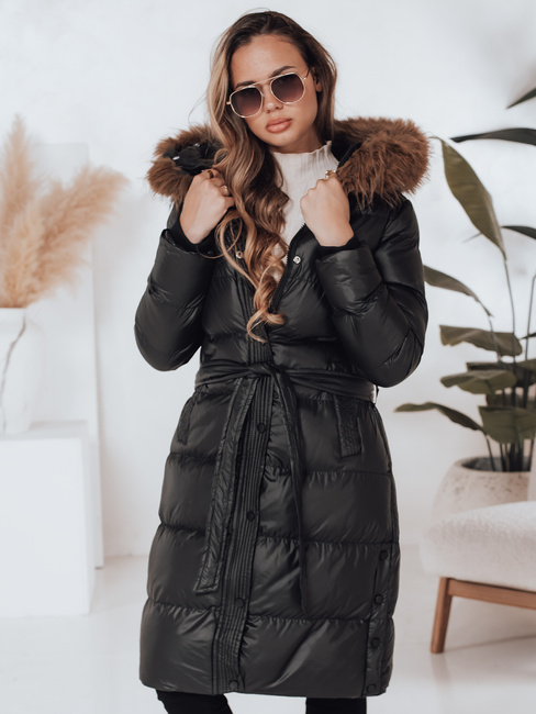 Gesteppte Damen-Winterjacke mit Pelz STYLEBELLA schwarz Dstreet TY5010