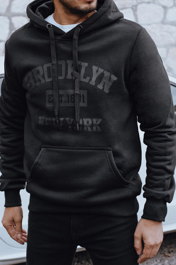 Herren bedrucktes isoliertes Sweatshirt schwarz Dstreet BX5916