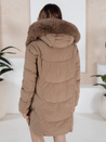 Damen Winterjacke MORISIO lang gesteppt mit Kapuze beige Dstreet TY5183