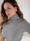 Kurzarm-Pullover mit Rippenstruktur GIRLGLORY grau Dstreet MY2551