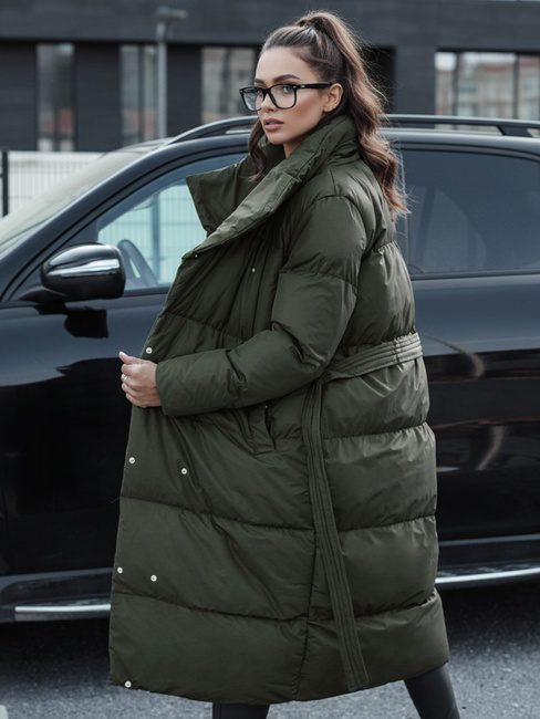 Langer Damen-Winter-Steppmantel FAVI grün Dstreet TY4576