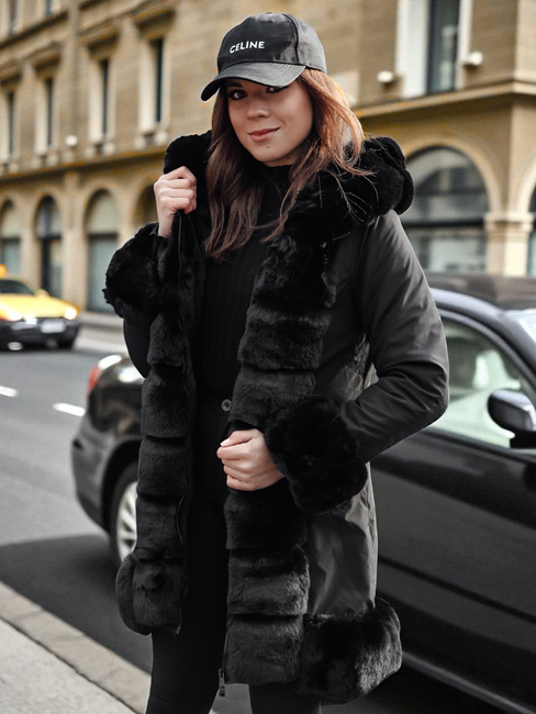 Damenjacke mit Pelz FURRWINT schwarz Dstreet TY4772