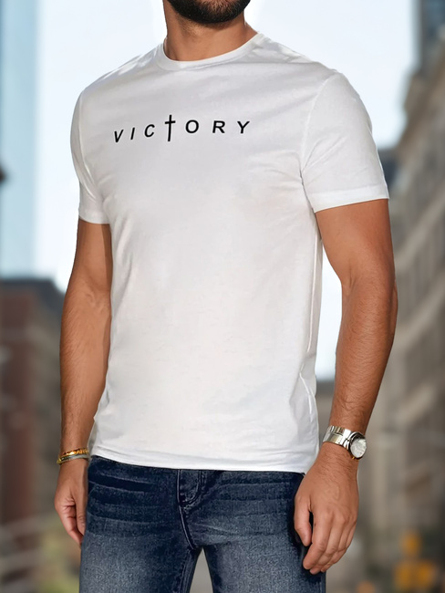 Bedrucktes Herren-T-Shirt weiß Dstreet RX5641