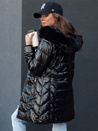 Gesteppte Damen Winterjacke mit Pelz SHINE schwarz Dstreet TY4483