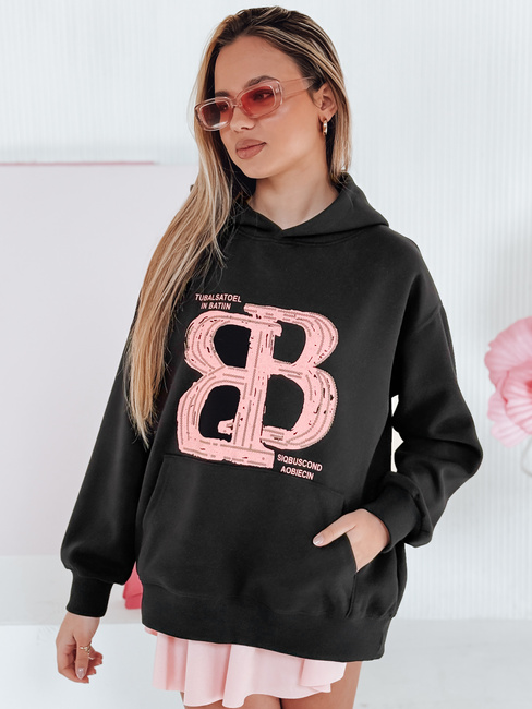 Damen-Kapuzenpullover in Übergröße LITESSO schwarz Dstreet BY1413