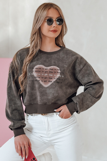 Damen Übergröße Tie-Dye-Sweatshirt mit Herz DESSER graphite Dstreet BY1464