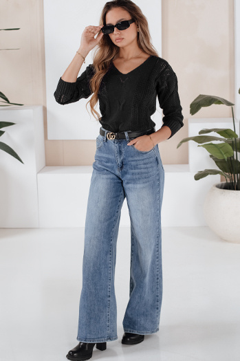 Damen Lange Pullover DARIA Farbe Schwarz DSTREET MY1722