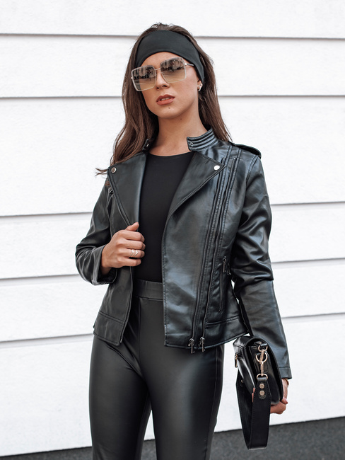 Damen Leder Ramones Jacke RAVENIX schwarz Dstreet TY4635