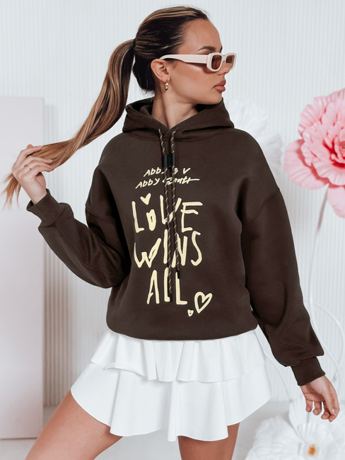 Damen-Kapuzenpullover LOVEWILL braun Dstreet BY1470