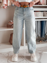Damen Denim Baggy Hose mit Gürtel NEWFLOVER blau Dstreet UY2435