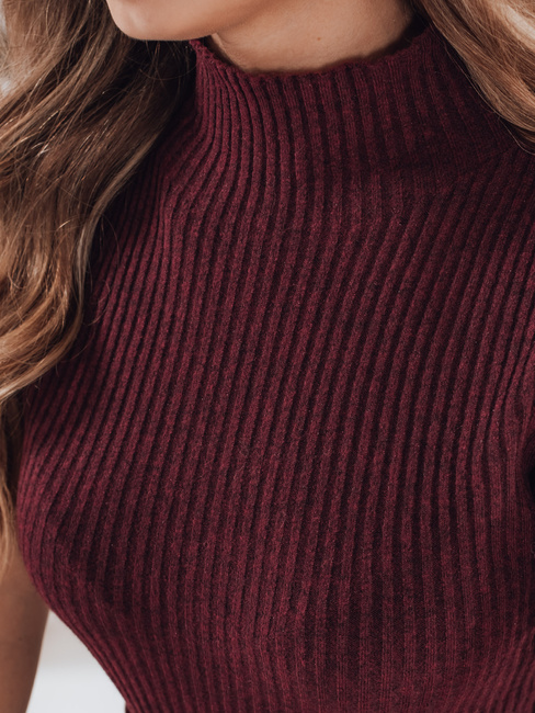 Kurzarm-Pullover mit Rippenstruktur GIRLGLORY burgundy Dstreet MY2556