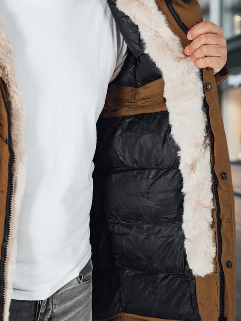 Herren Winter Parka Jacke mit Kapuze grün Dstreet TX4966