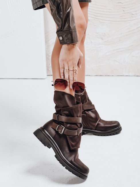 Frauen braune Stiefel Dstreet ZY1143