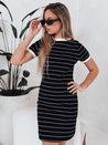 Gestreiftes Minikleid für Frauen FITLINES schwarz Dstreet EY2584