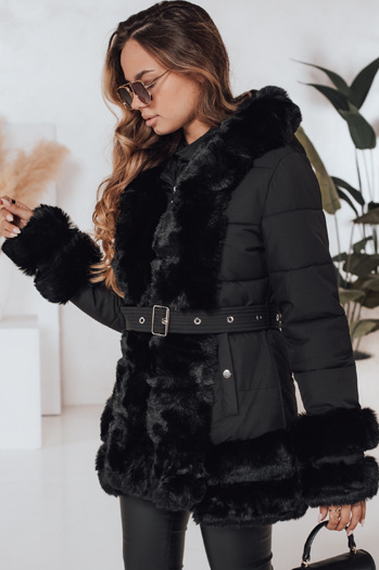 CITYGLANCE Damen Winterjacke mit Kunstfell schwarz Dstreet TY5045