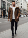 Herren Winter Parka Jacke mit Kapuze dunkelbeige Dstreet TX4964z